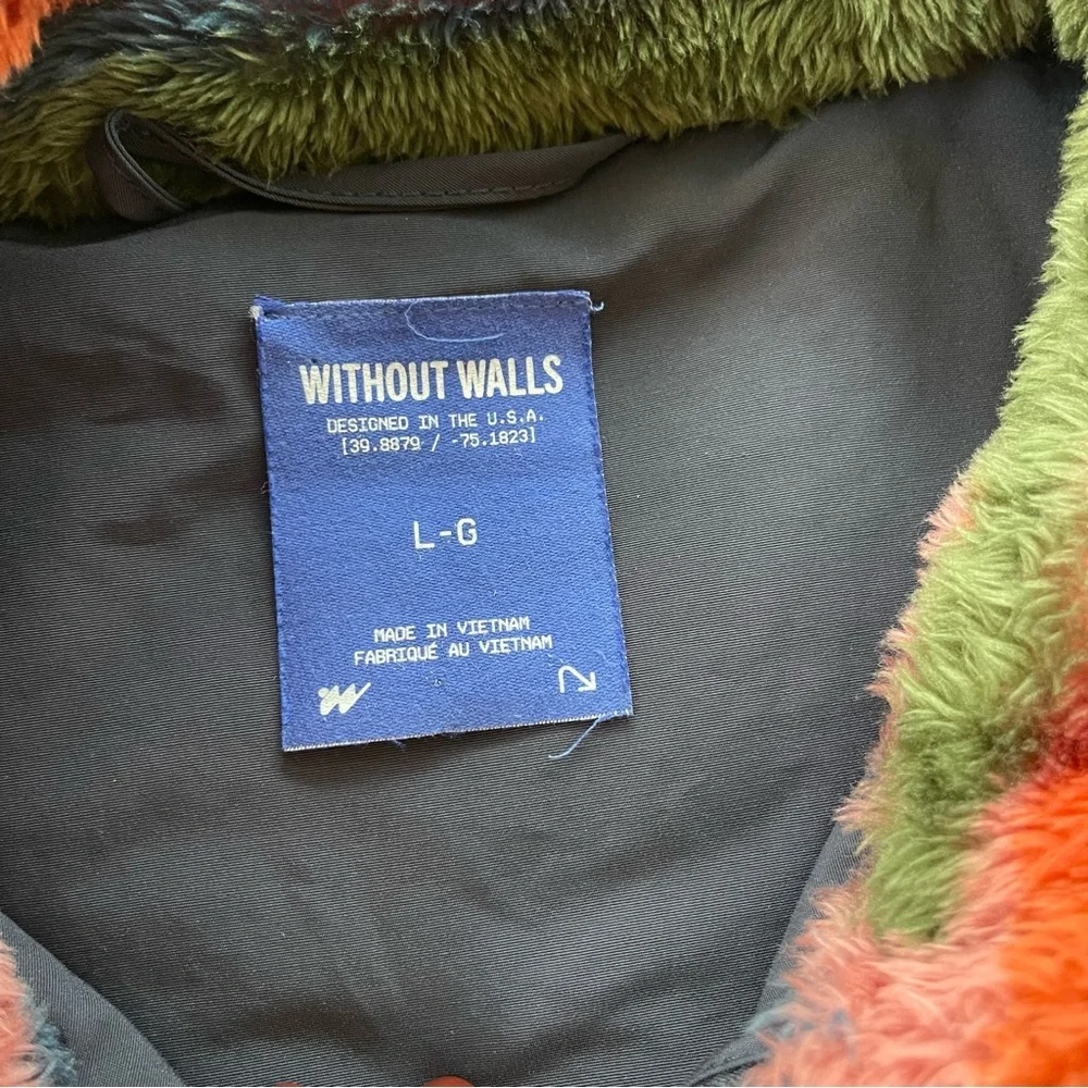 Urban Outfitters Without Walls Multicolor Rainbow Mushroom‎ Fleece Vest Mens L